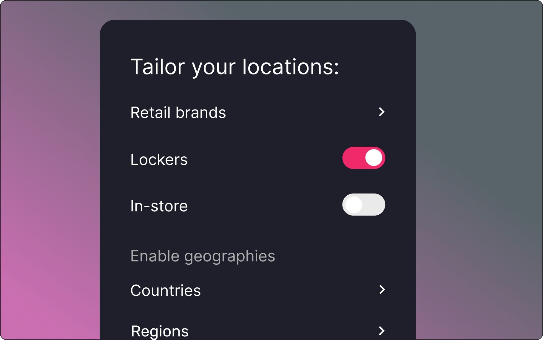 Tailor location display