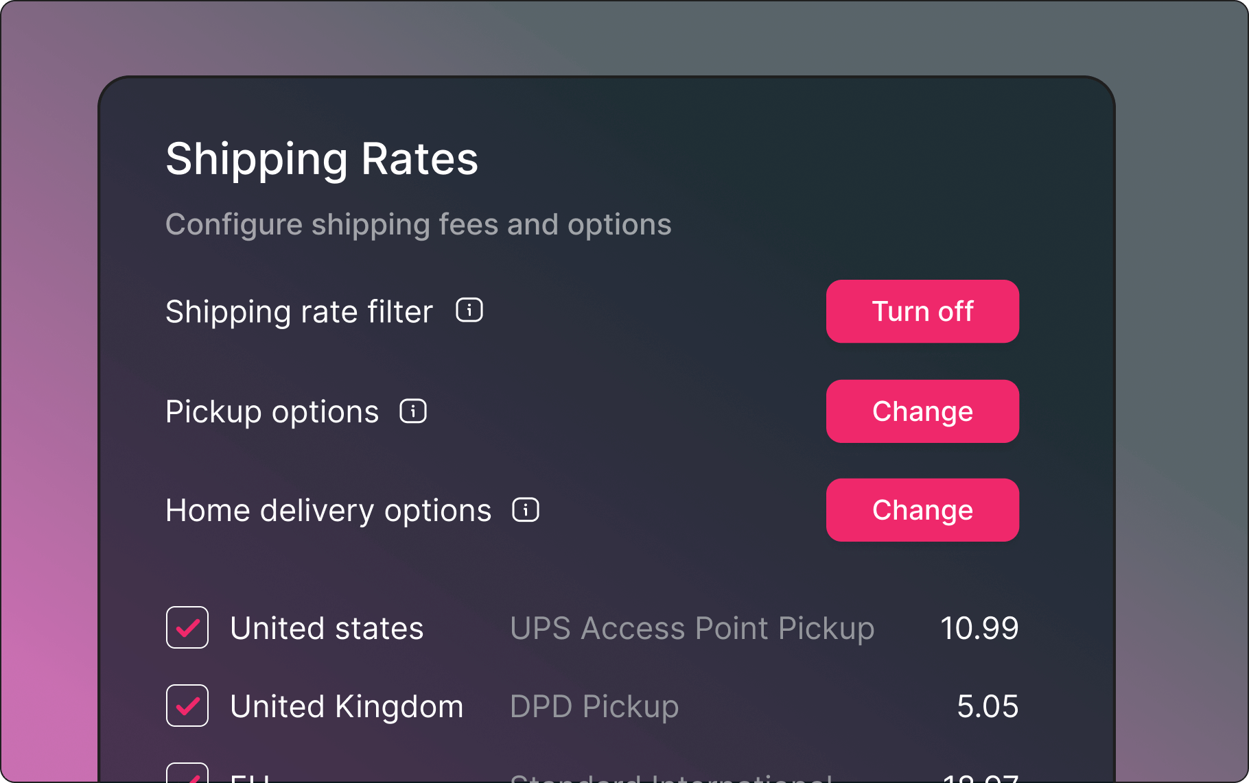 Dynamic shipping rates